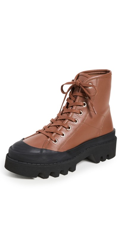 Proenza Schouler City Lace Up Boots Saddle