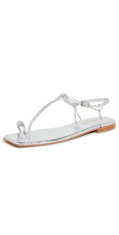 Johanna Ortiz Silver Charted Dream Flats Silver