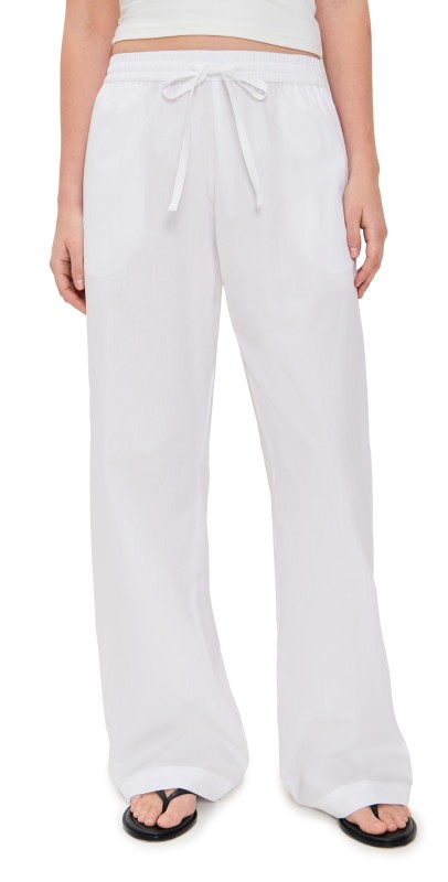 Enza Costa Poplin Resort Pants White