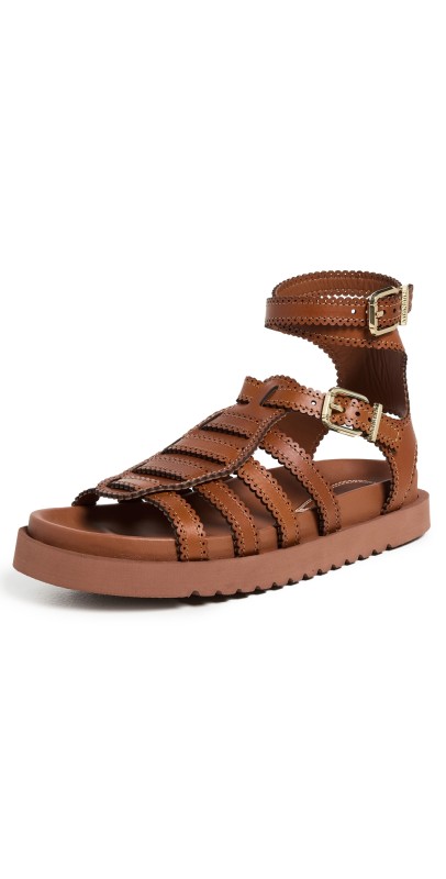 Zimmermann Goldie Gladiator Sandals Pecan