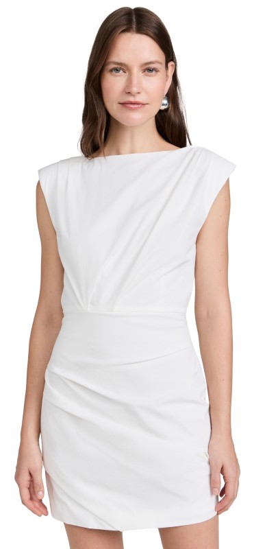 St. Agni Bateau Tuck Mini Dress White