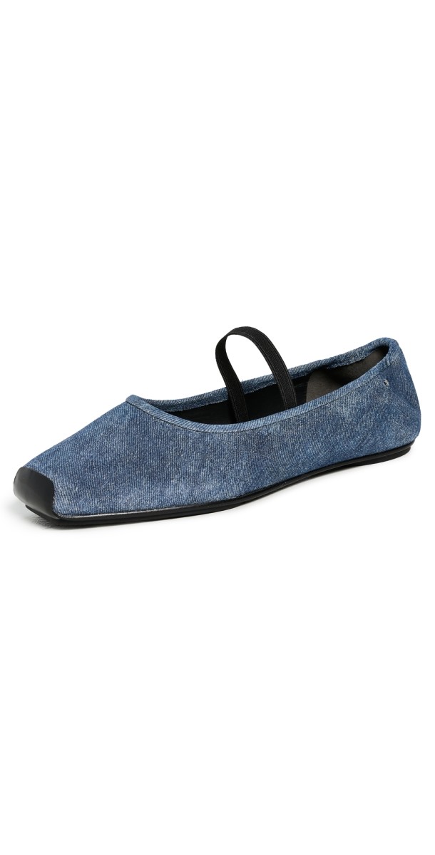 Tory Burch Runway Ballet Flats Dark Denim/Perfect Black
