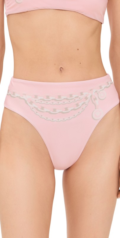 Versace Slip Vita Versace Treasure Print Swim Bottoms Pastel Pink/Milk