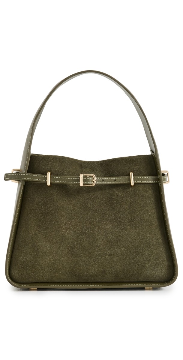 SIMKHAI Cleo Small Suede Bucket Bag Ivy