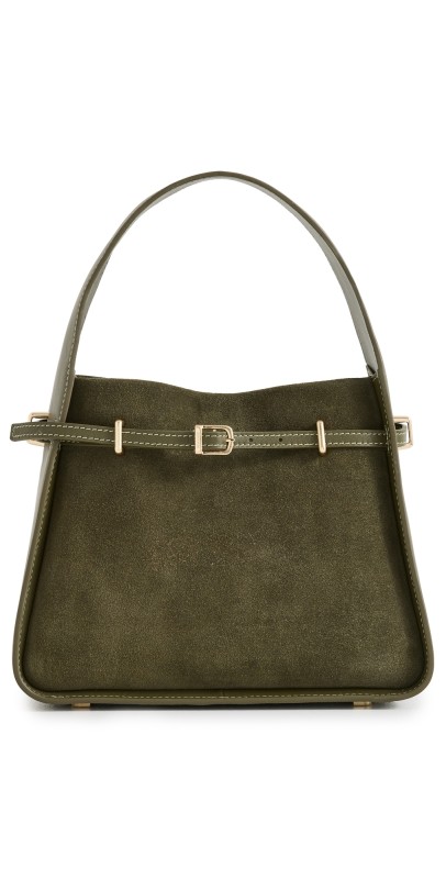 SIMKHAI Cleo Small Suede Bucket Bag Ivy