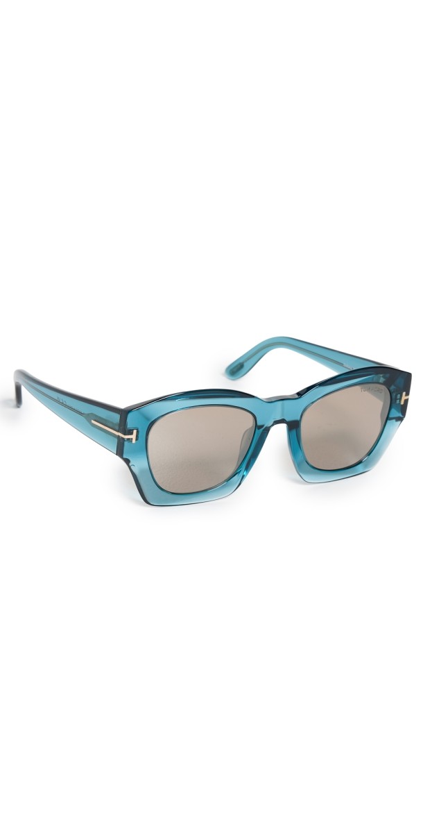 Tom Ford Guilliana Sunglasses Shiny Blue/Roviex Mirror