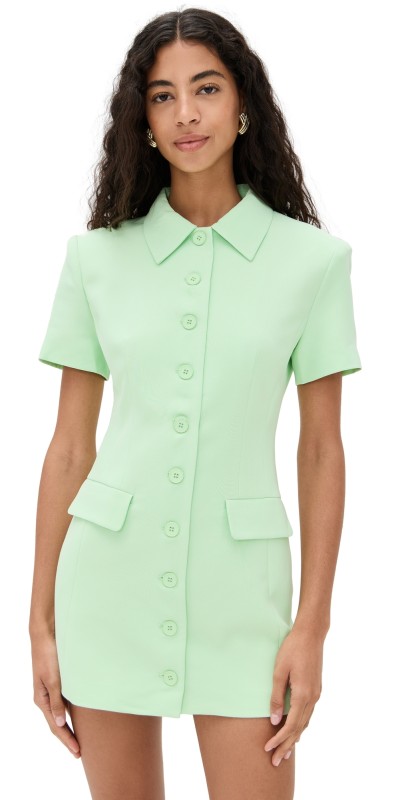 Lioness Cheri Short Sleeve Mini Dress Lime