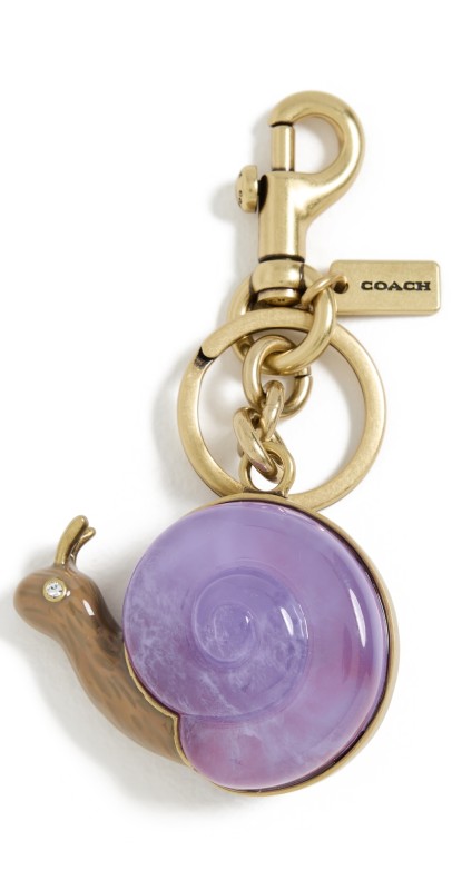 Coach Snail Charm Keychain Purple Mult