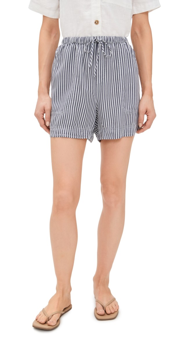 Splendid Ella Stripe Shorts Navy Stripe