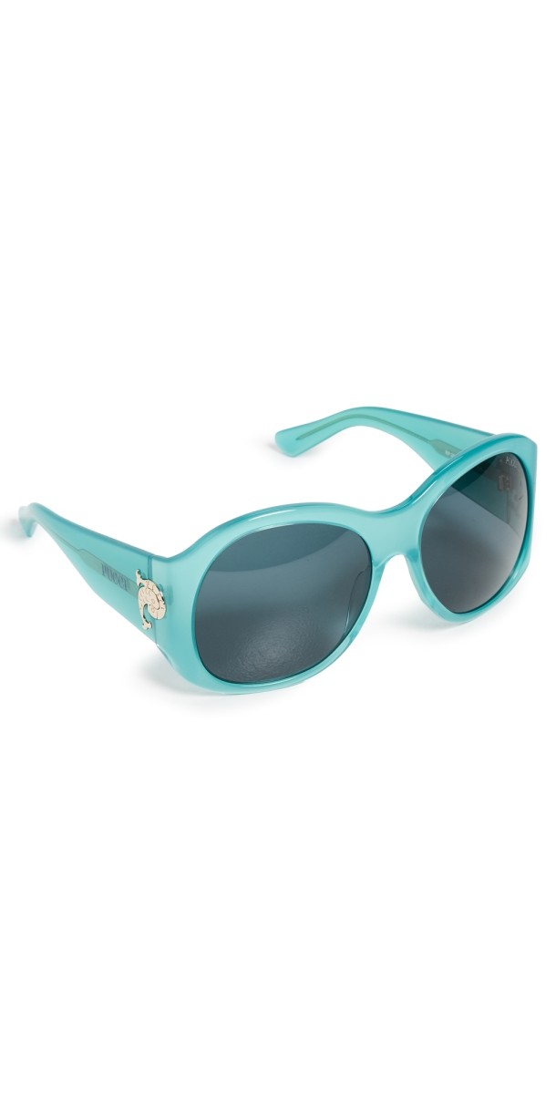 Pucci Round Sunglasses Shiny Opal Turquois