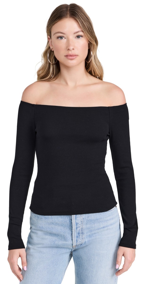 Joe's Jeans Off Shoulder Top Black