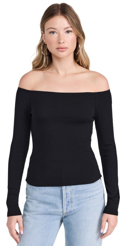 Joe's Jeans Off Shoulder Top Black