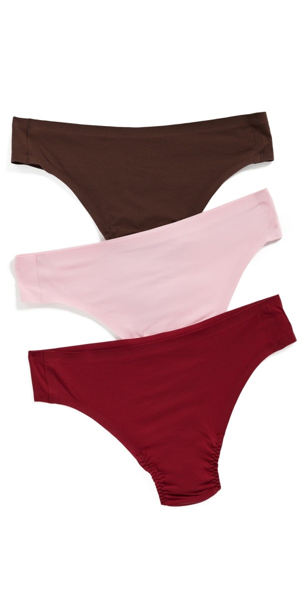 SPANX Fit-To-You Thong 3 Pack Box Fleur/Red Merlot/Espresso