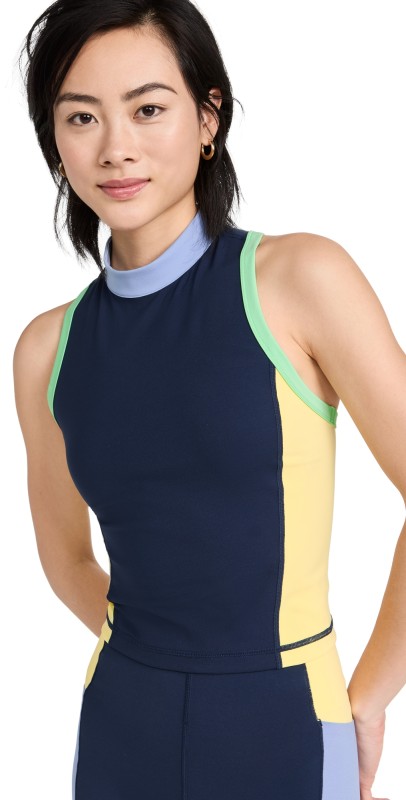 Sweaty Betty Power Zip Back Workout Tank Top Navy Blue A