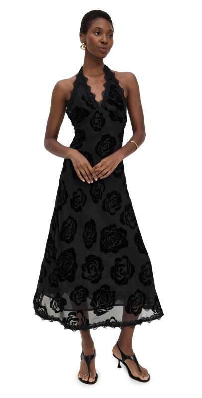 Lioness Stars Align Midi Dress Burnt Noir Rose