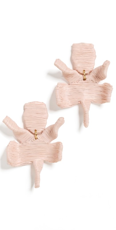 Lele Sadoughi Raffia Paper Lily Earrings Natural