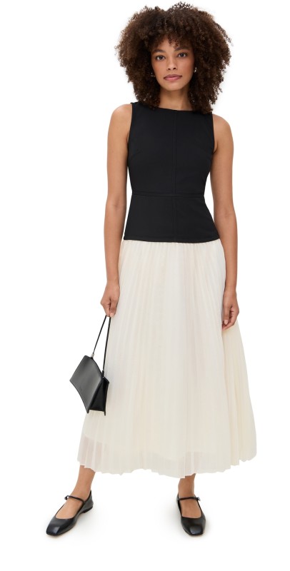 Moon River Contrast Dress Black
