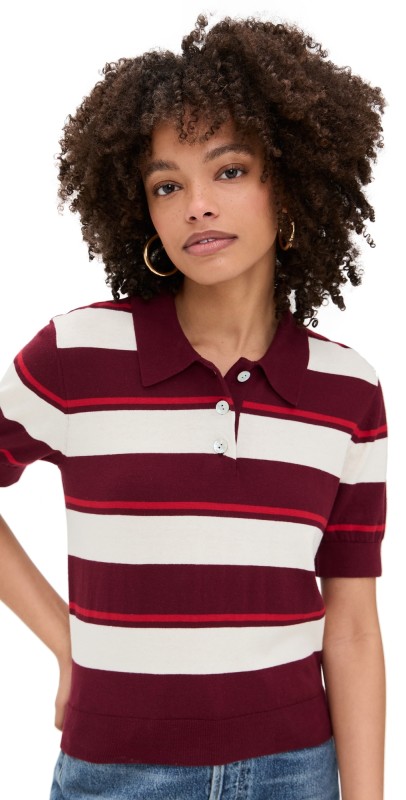 Pistola Denim Drea Shirt Ruby Sangria Stripe