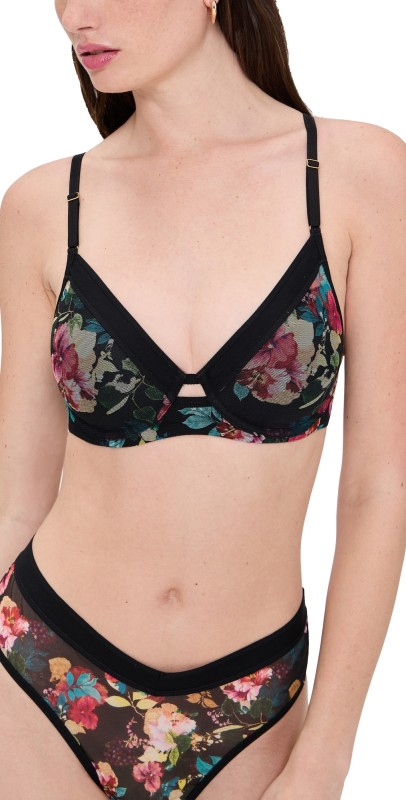 Hanky Panky Mesh High Apex T-Shirt Bra Botanic Romantic