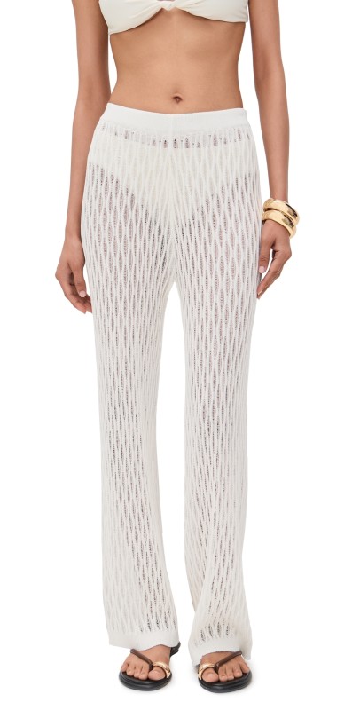 MINKPINK Kirra Pointelle Knit Pants White