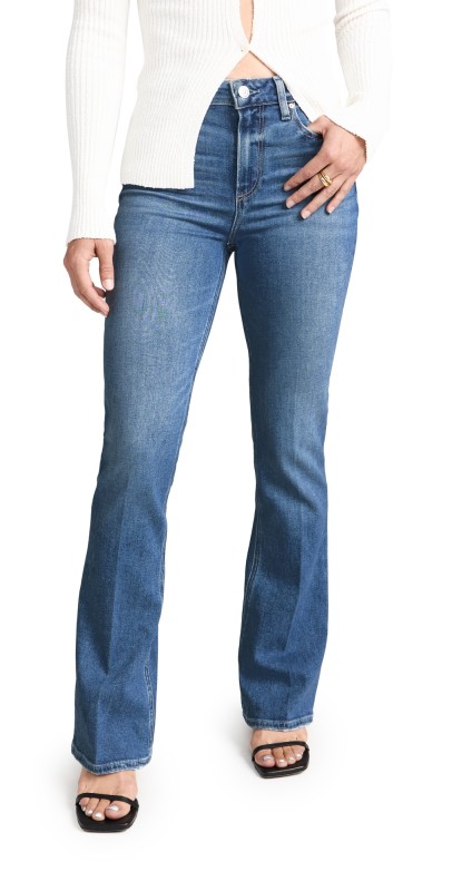 PAIGE High Rise Laurel Canyon Petite Jeans Rock Show Distressed