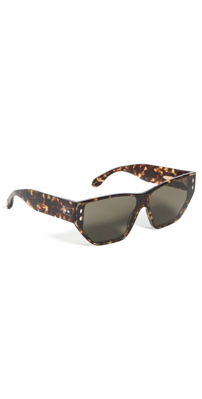 Isabel Marant Narrow Flat Top Sunglasses Havana