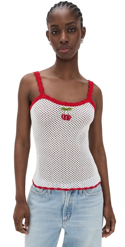 WAYF Marcie Embroidered Cami Ivory