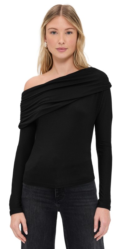 LNA Giselle Drop Shoulder Long Sleeve Black