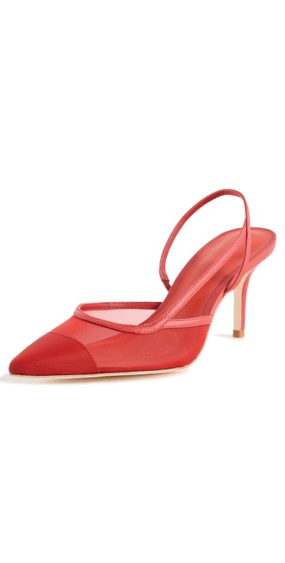 Reformation Whitnee Slingback Heels Lipstick Mesh
