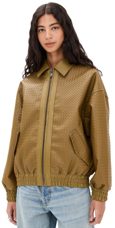 Lioness Kenny Woven Bomber Jacket Chocolate