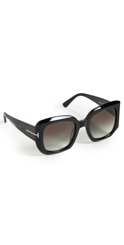 Tom Ford Carla Sunglasses Shiny Black/Gradient Smok