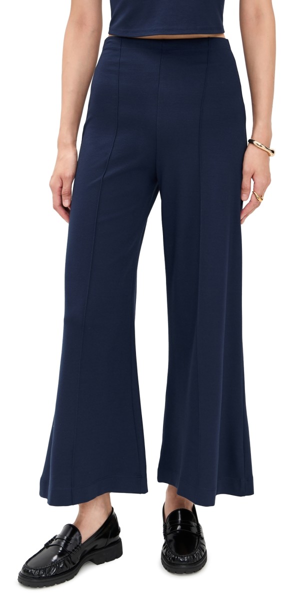 RIPLEY RADER Ponte Knit Wide Leg Pants Navy