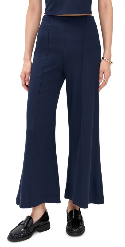 RIPLEY RADER Ponte Knit Wide Leg Pants Navy