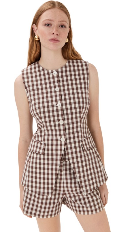 Veronica Beard Lois Vest Light Chickory/Dove