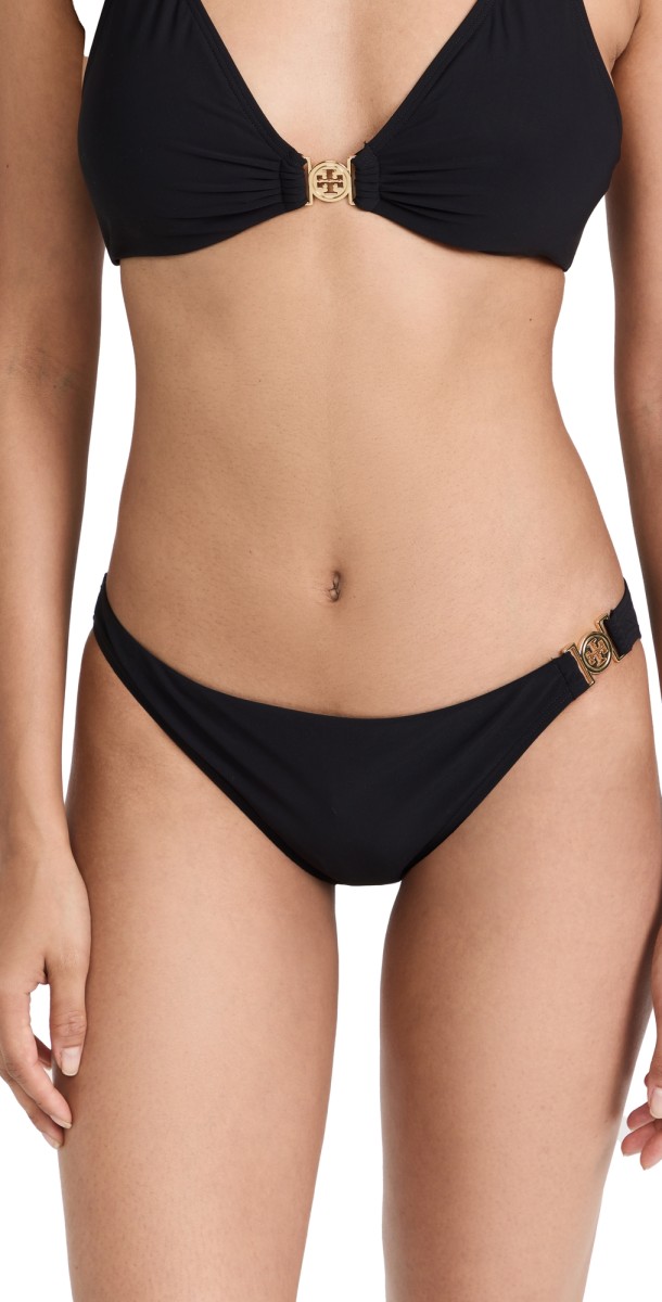 Tory Burch Miller Hipster Bikini Bottoms Black