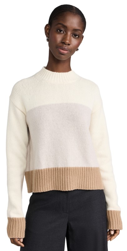 Theory Color Block Sweater Ivory Multi
