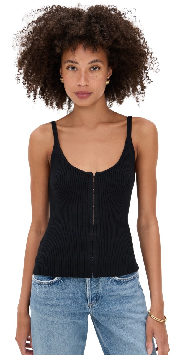 Reformation Eloise Cotton Sweater Tank Black