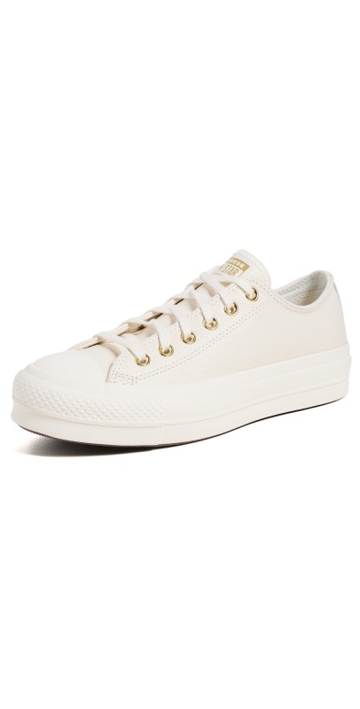 Converse Chuck Taylor All Star Lift Platform Gold Sneakers Egret/Gold