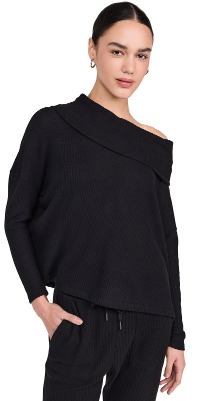 Splendid London Lounge Drape Top Black
