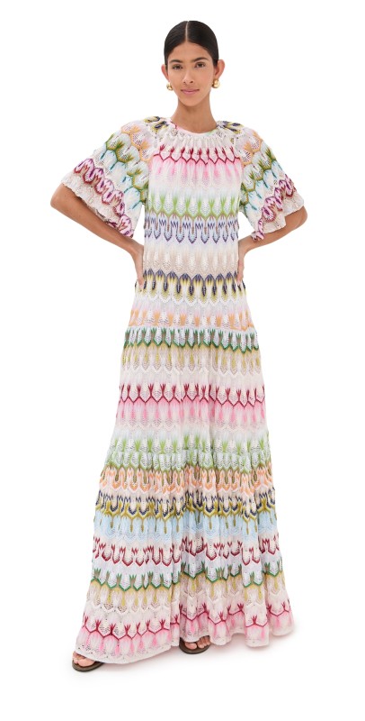Missoni Long Dress Multi Blue/Pink/Green