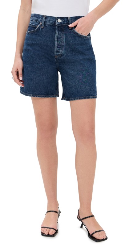 AGOLDE Dame High Rise Baggy Shorts Enamour