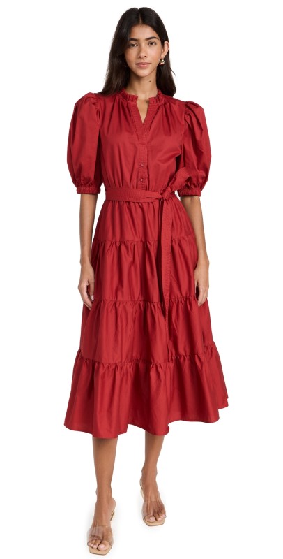 En Saison Brinley Midi Dress Burgundy