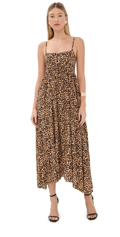 Azeeza Rachel Midi Dress Leopard
