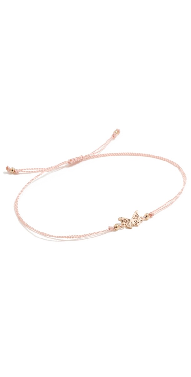Zoe Chicco 14k Gold Midi Bitty Butterfly Cord Bracelet 14k Yellow Gold