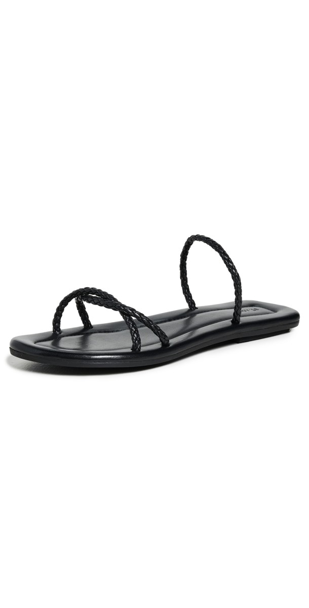 St. Agni Woven Rope Slides Black