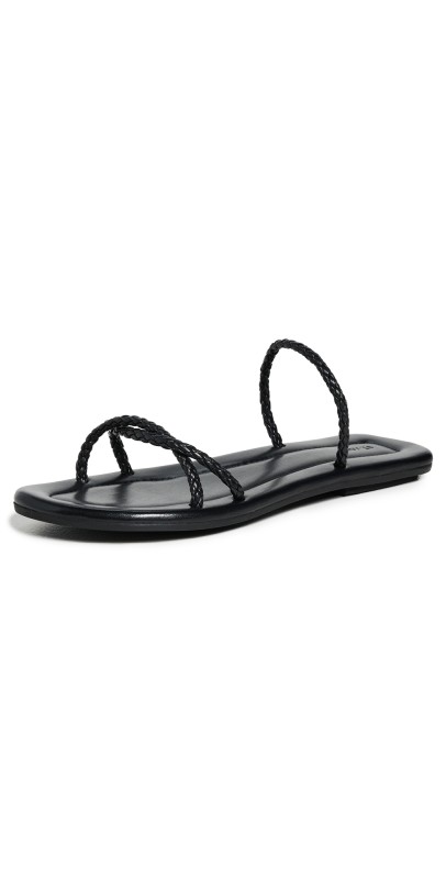 St. Agni Woven Rope Slides Black