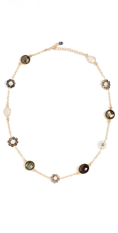 Brinker + Eliza Phoebe Necklace Neutral Gemstone Mult