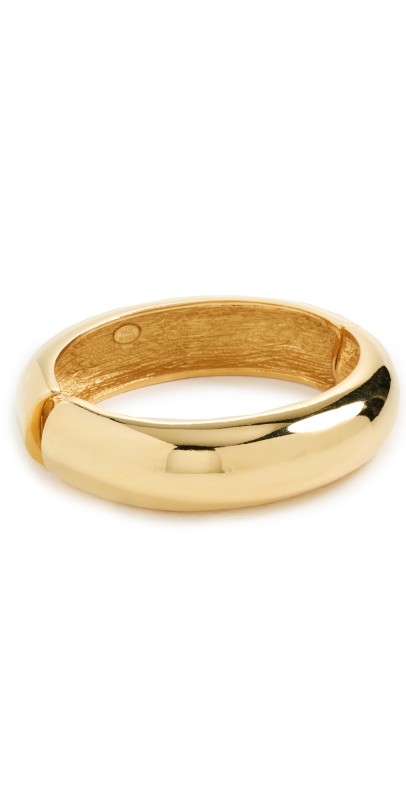 Kenneth Jay Lane Polished Gold Hinged Bracelet Polished Gold