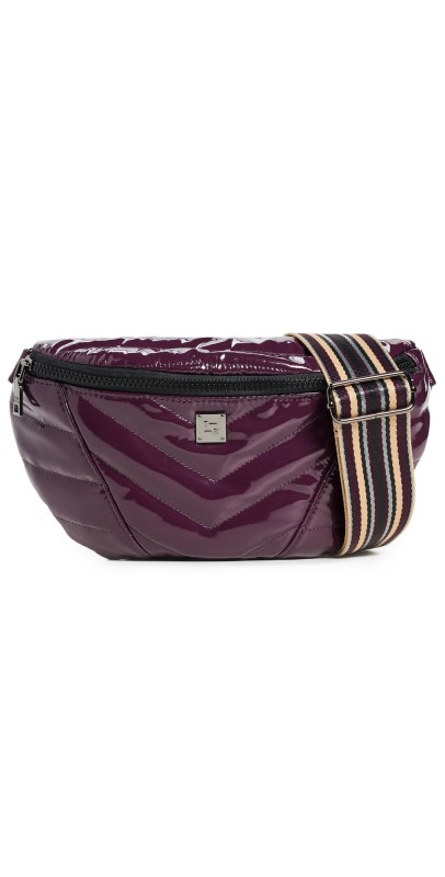 Think Royln Little Runaway Belt Bag Aubergrine Patent/Dune/Pewter