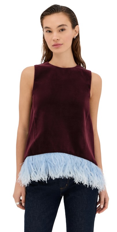La DoubleJ La Scala Top with Feathers Solid